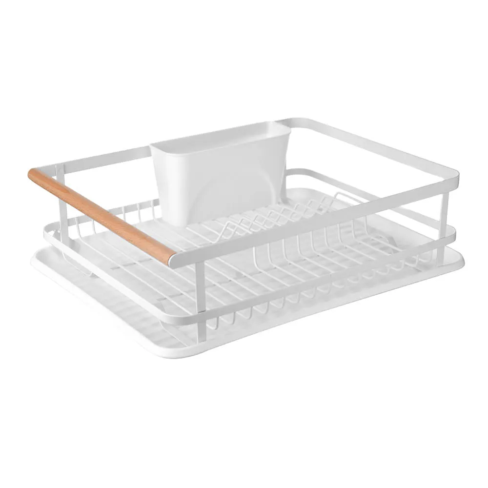 Iron White Dish Rack with Side Cutlery 43x32x14cm