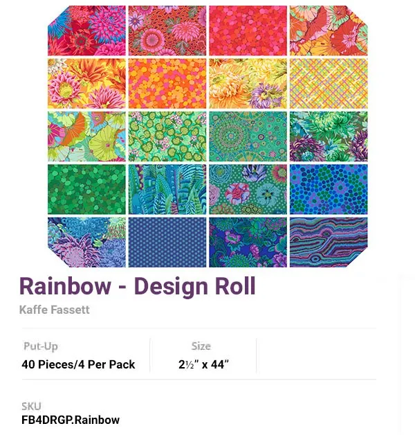 Jelly Roll Kaffe Fassett quilting cotton - Classic collection rainbow