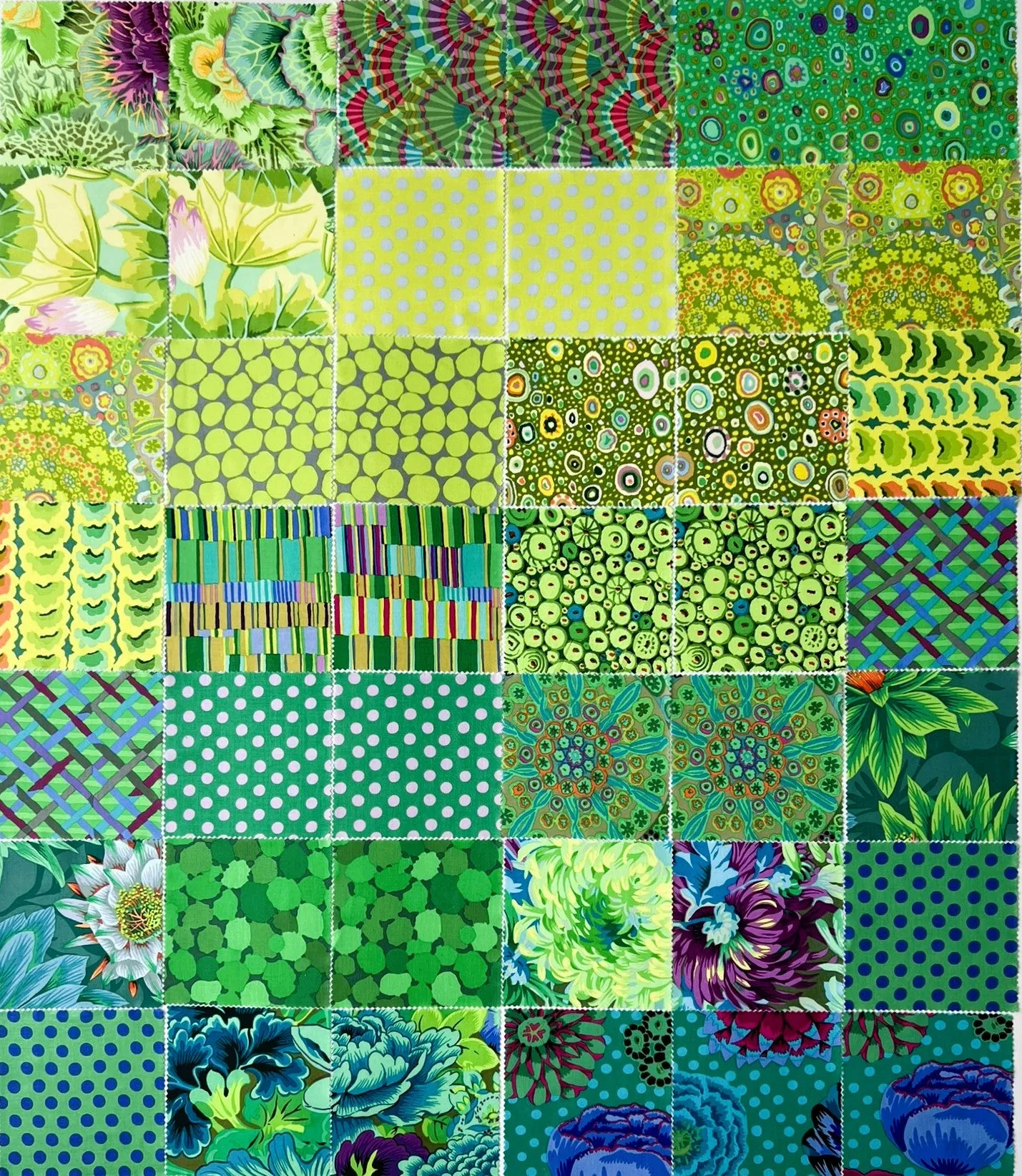 Kaffe Fassett Green Charm Pack quilting cotton - Classic collection