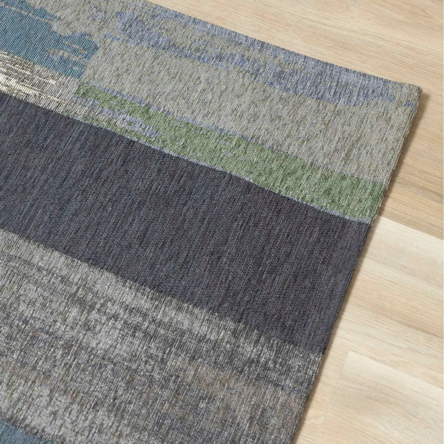 KATE Blue Brown Grey, Painted Rug