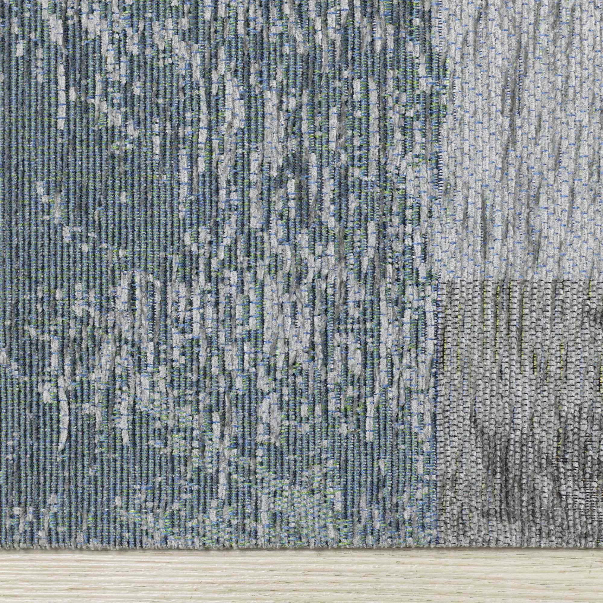 KATE Blue Brown Grey, Painted Rug