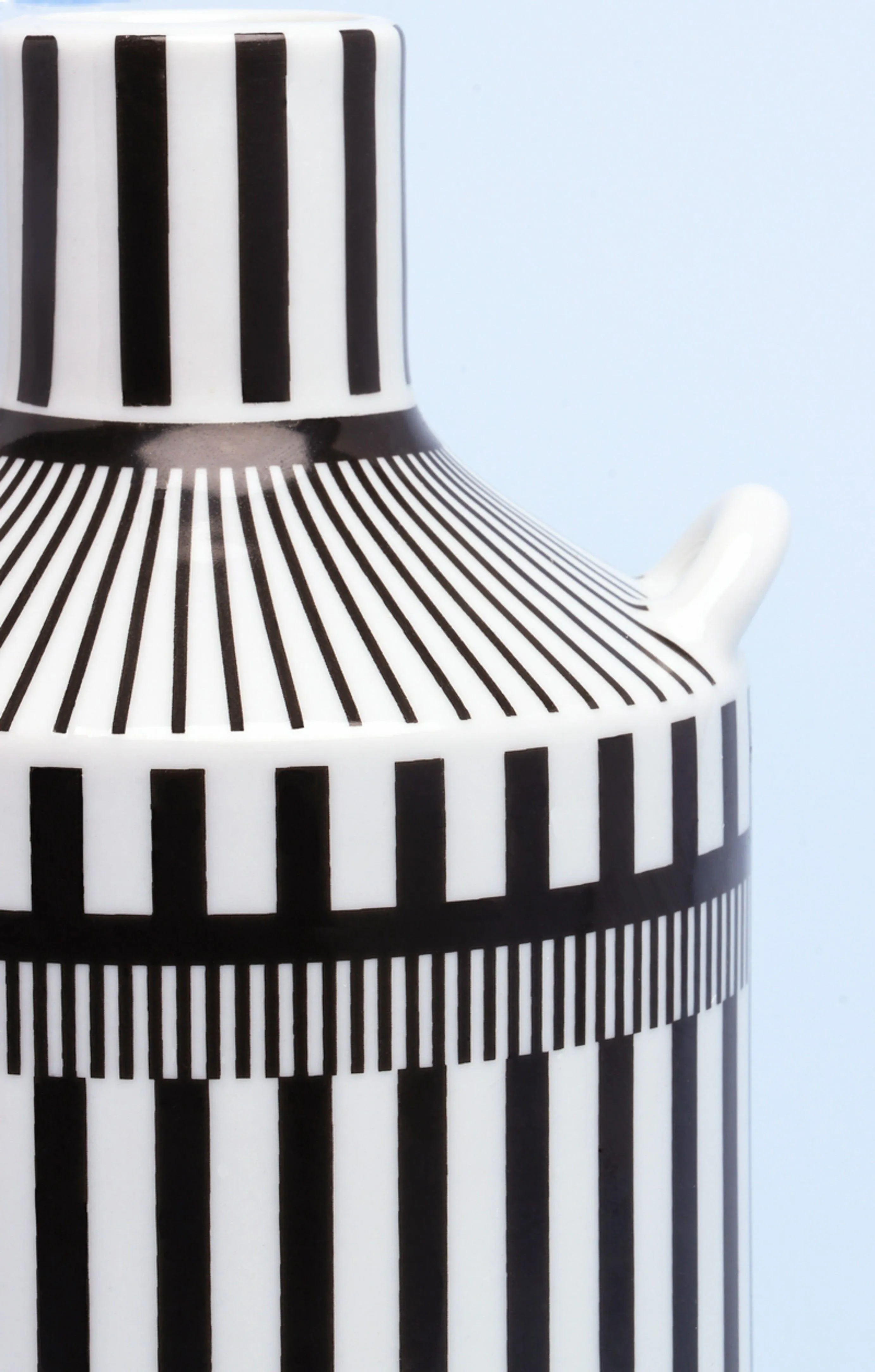 Lagos Black and White Ceramic Stripe Artistic Abstract Geometric Bold Lines Pattern Vase