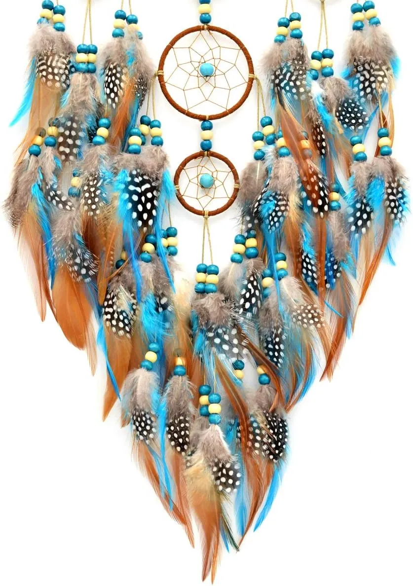 Large Dream Catchers for Bedroom, Boho Turquoise Hanging Ornament