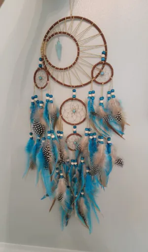 Large Dream Catchers for Bedroom, Boho Turquoise Hanging Ornament