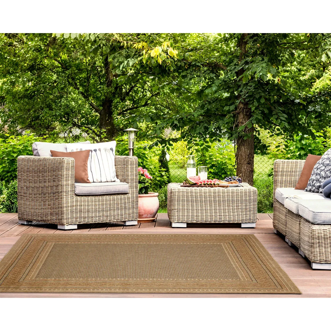 Liora Manne Monterey Diamond Border Indoor/Outdoor Rug - Local Pickup