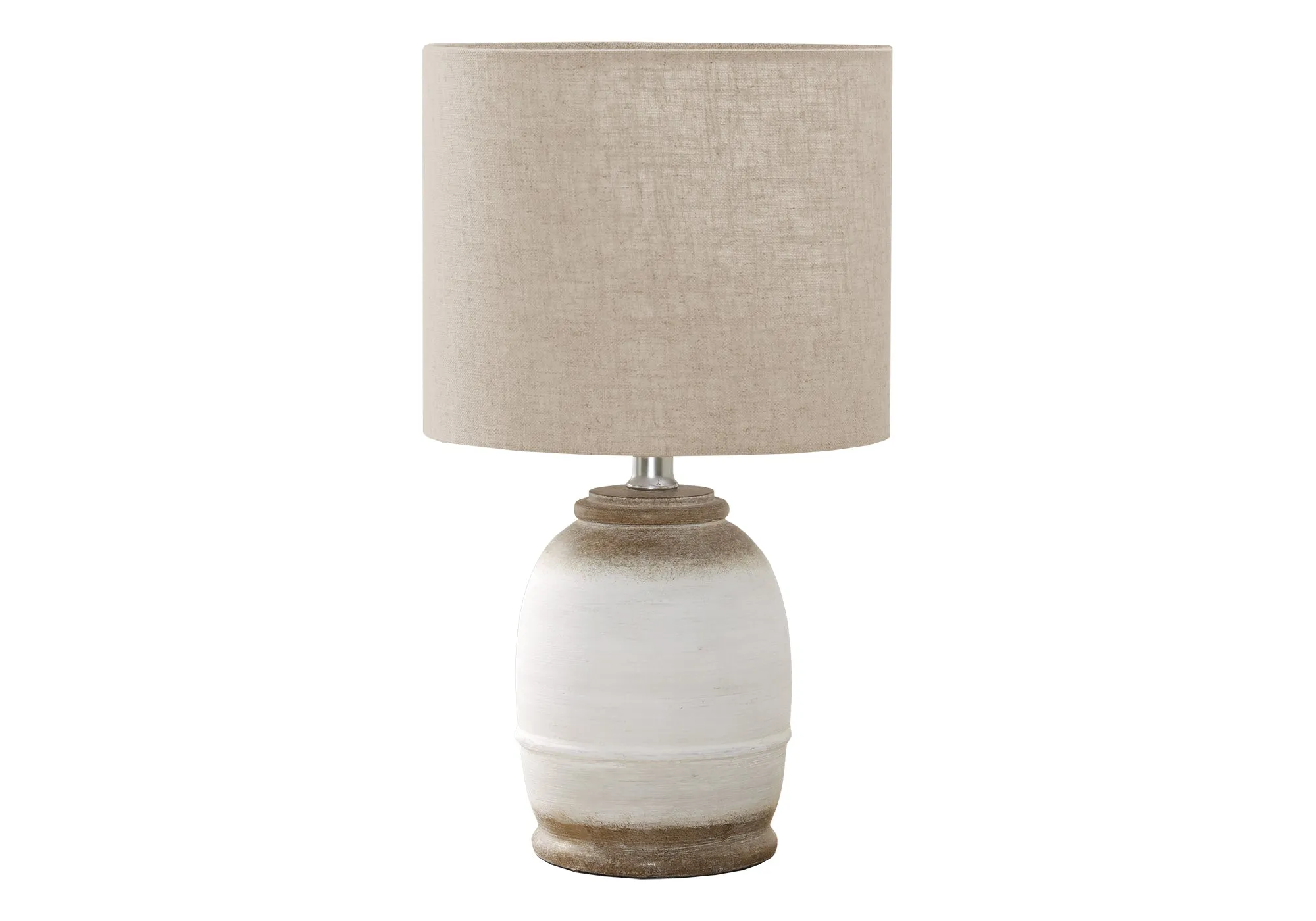 LumiElegance - 16 inch Contemporary Cream Resin Lamp with Beige Shade