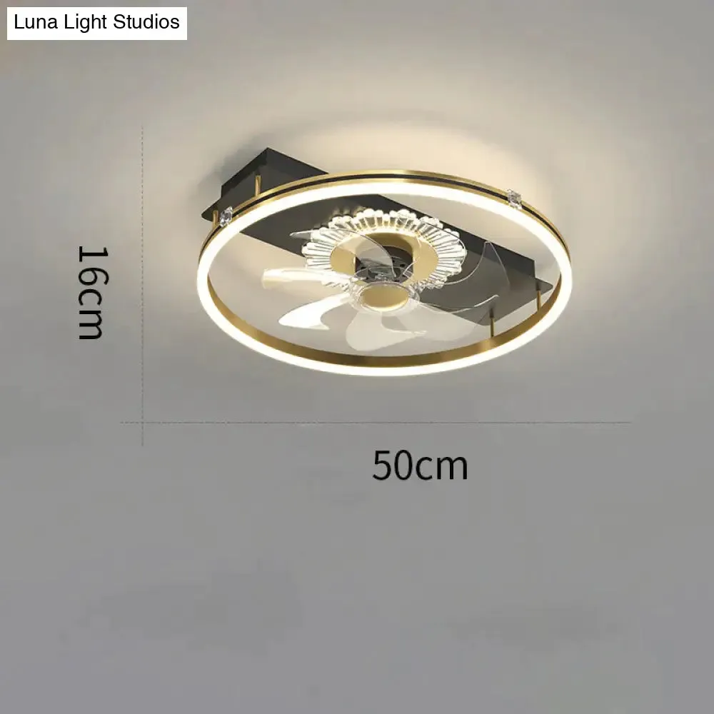 Luxury Fan Living Room Round Ceiling Lamp Simple Lamps