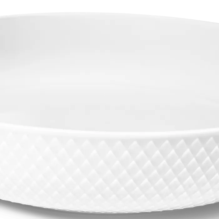 Lyngby Porcelæn Rhombe Serving Bowl, White, Ø: 11.3''