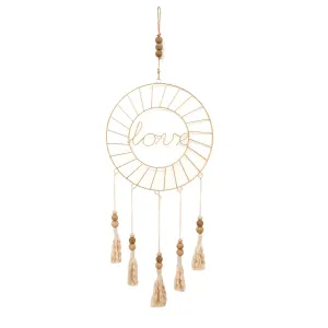 Metal Dream Catcher W/ Tassel,Gold