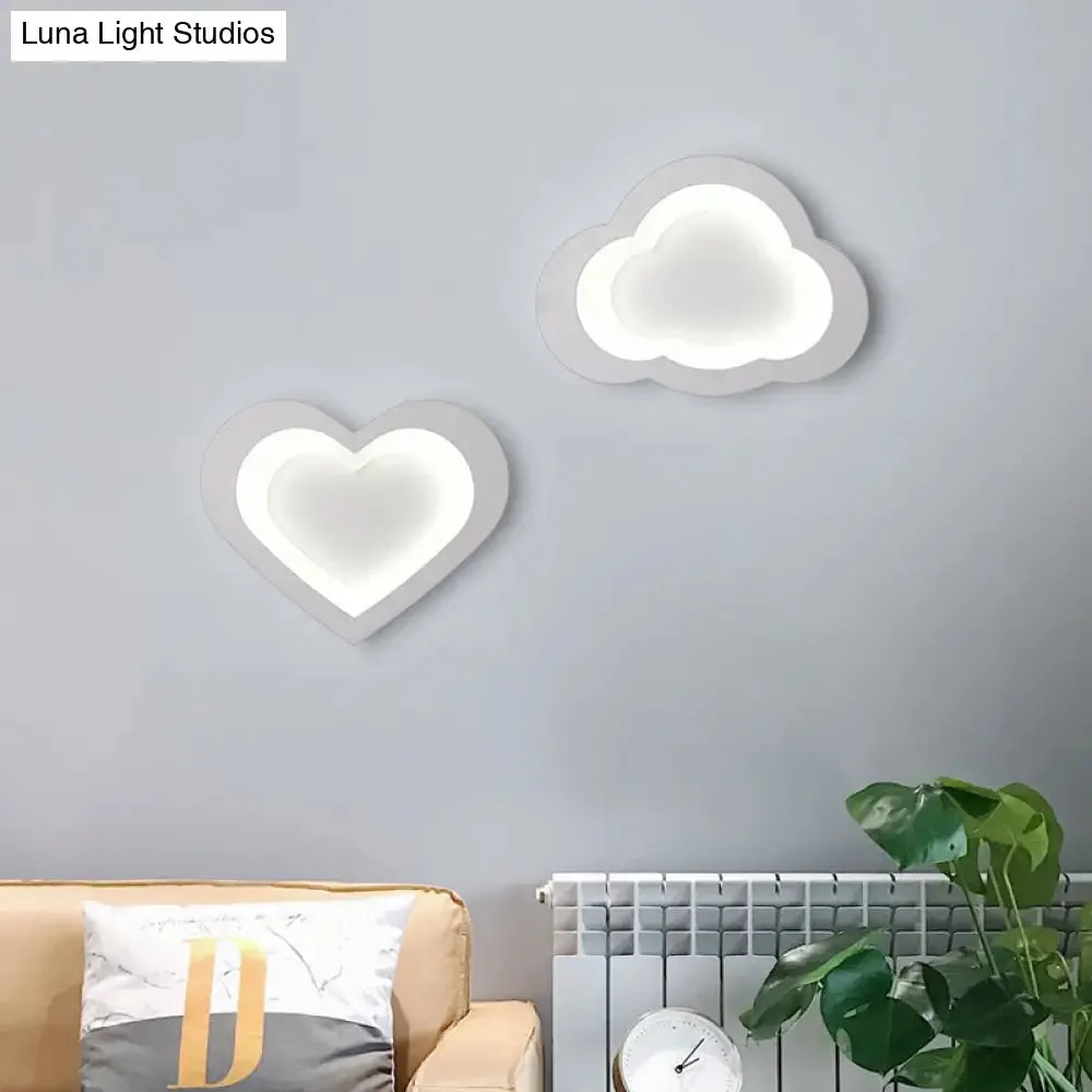 Modern Integrated LED Cartoon Wall Light - Simple Acrylic, White