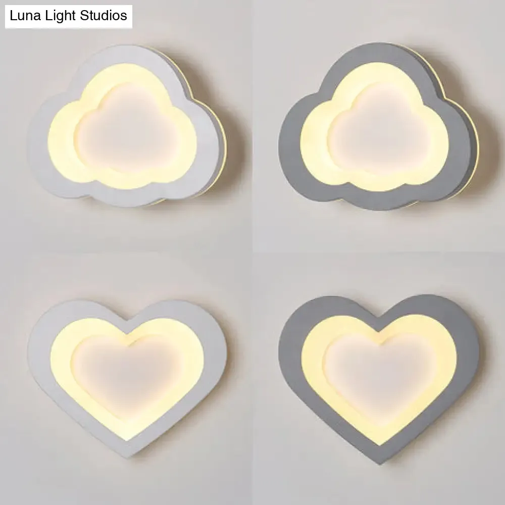 Modern Integrated LED Cartoon Wall Light - Simple Acrylic, White