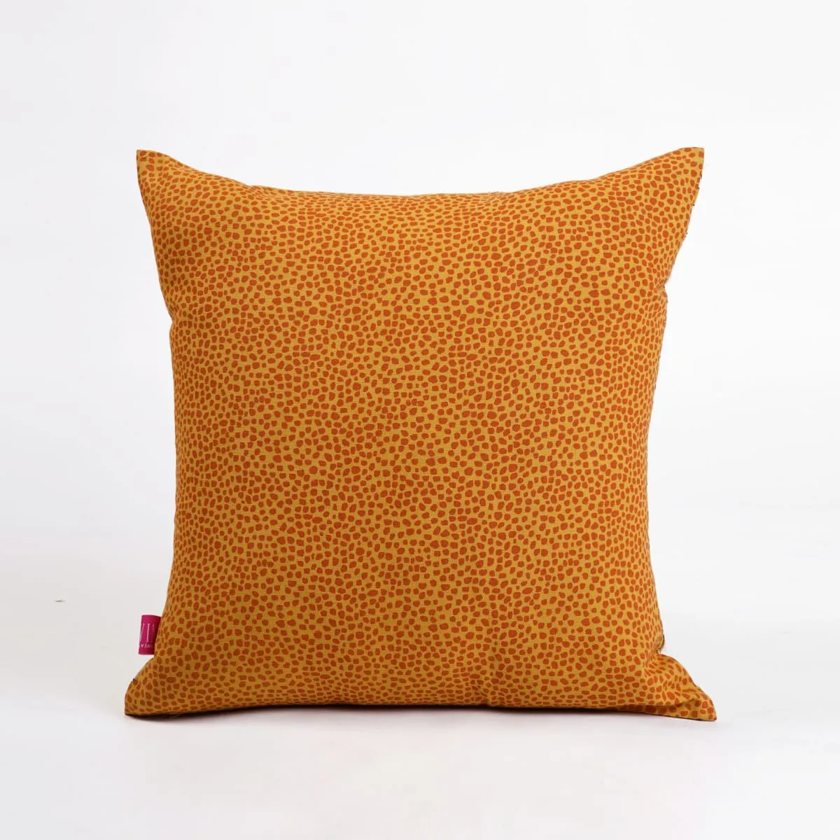 MODERN RETRO – Mustard Yellow reversible cotton throw pillow cover, leaf print