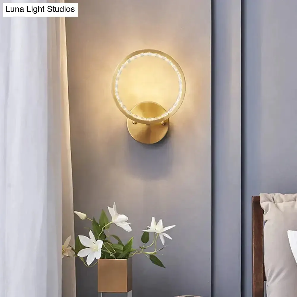 Modern Simple Bedroom Bedside Copper Wall Lamp