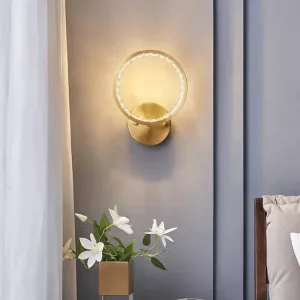 Modern Simple Bedroom Bedside Copper Wall Lamp