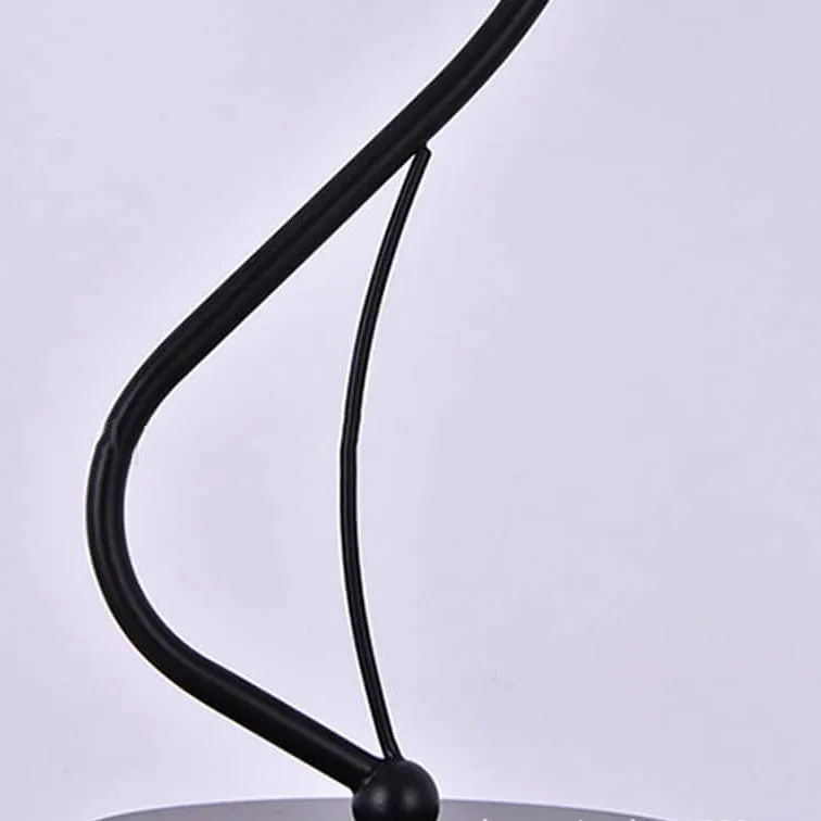 Modern Simple Flower Glass Shade Curved Iron Base 1-Light Table Lamp