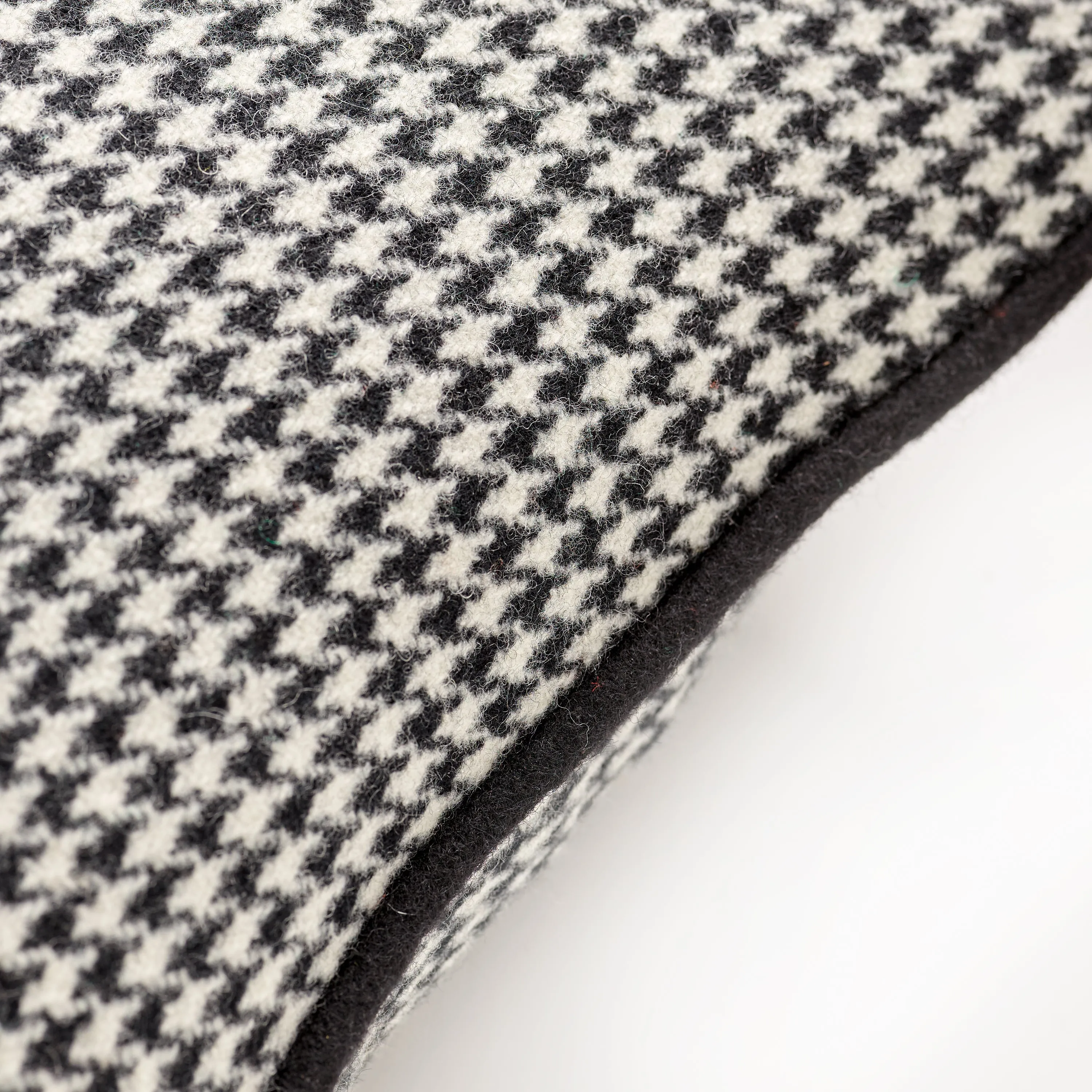 Monochrome Houndstooth with Black Cushion Cover