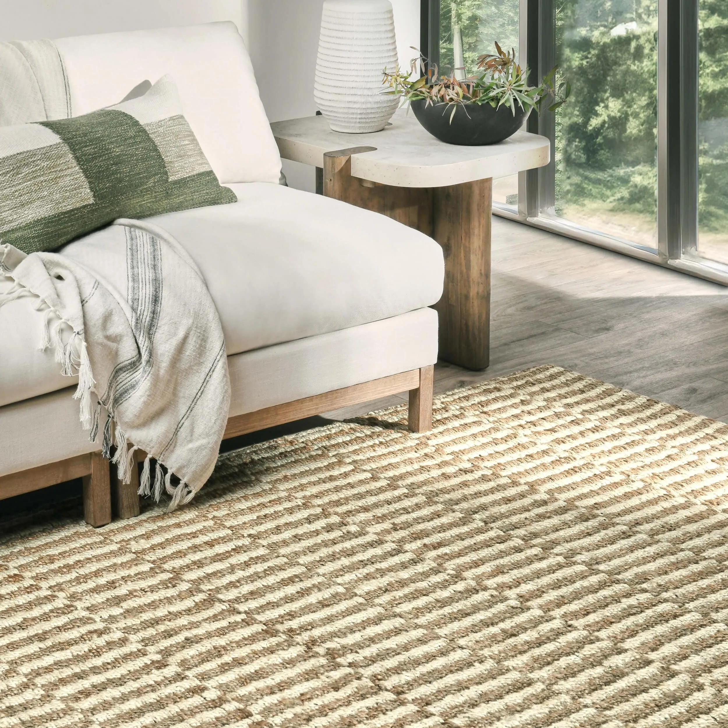 Monterey Jute Rug, Ivory/Natural