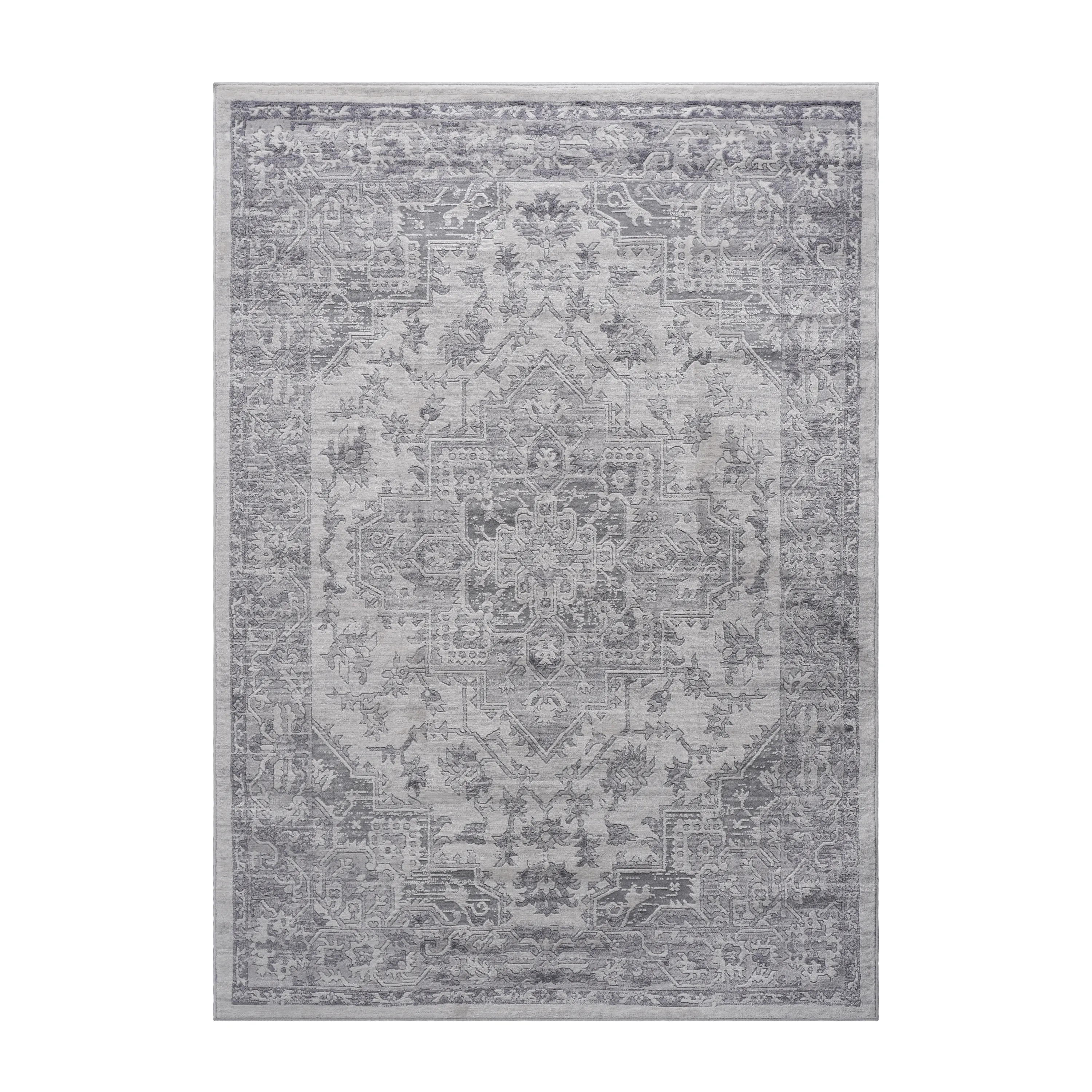 NAAR MARFI Collection 6X9 Silver/Oriental Non-Shedding Living Room Bedroom Dining Home Office Stylish and Stain Resistant Area Rug