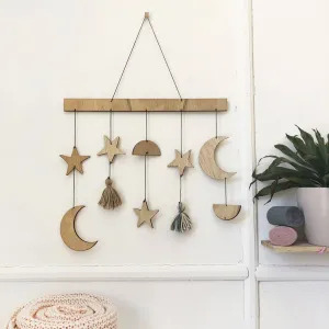 Personalised Star, Moon And Tassel Wall Hanging