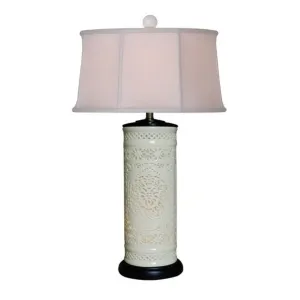 Pierced Bone China Table Lamp with interior Night Light