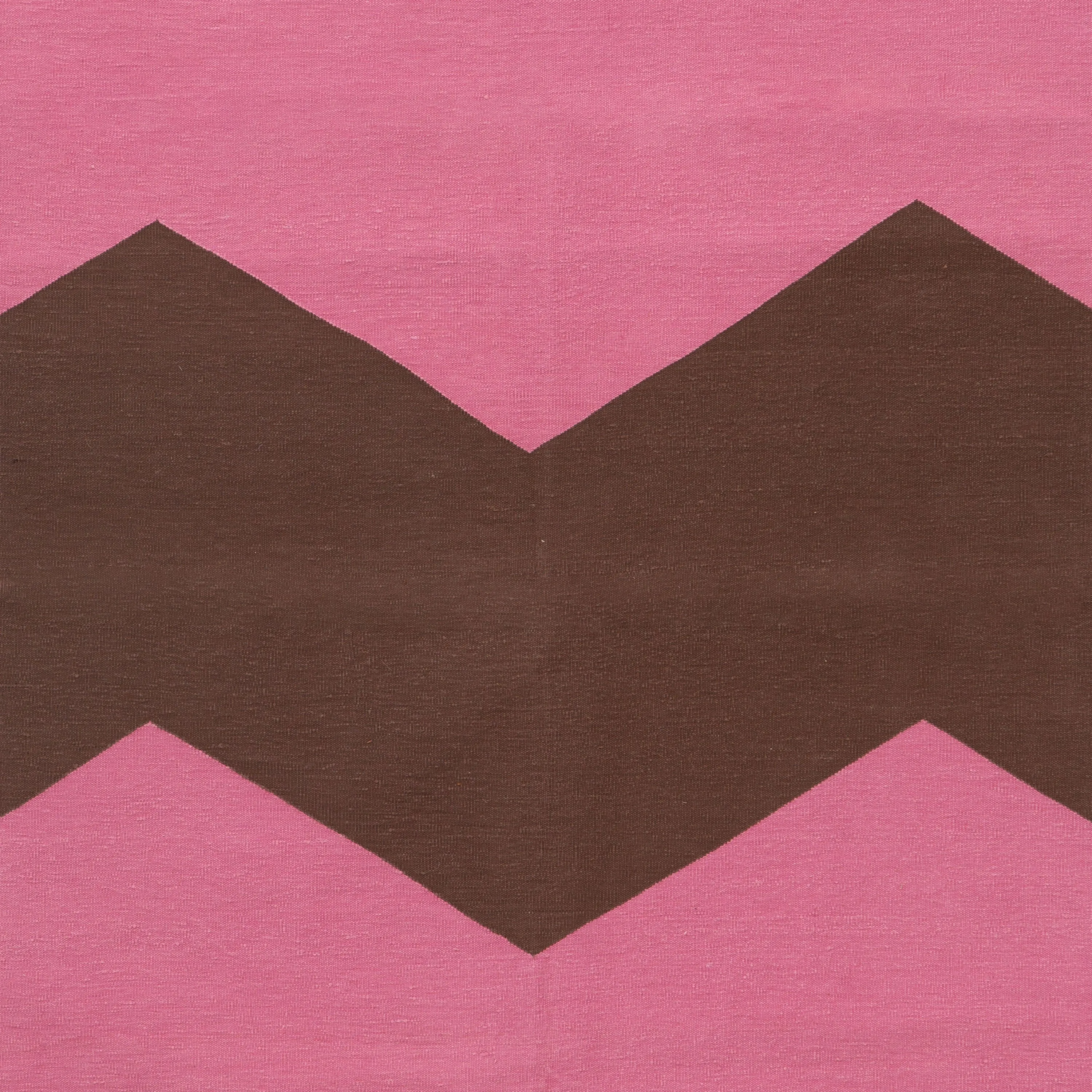 Pink & Brown Chevron Flatweave Cotton Rug - 3'6" x 5'6"