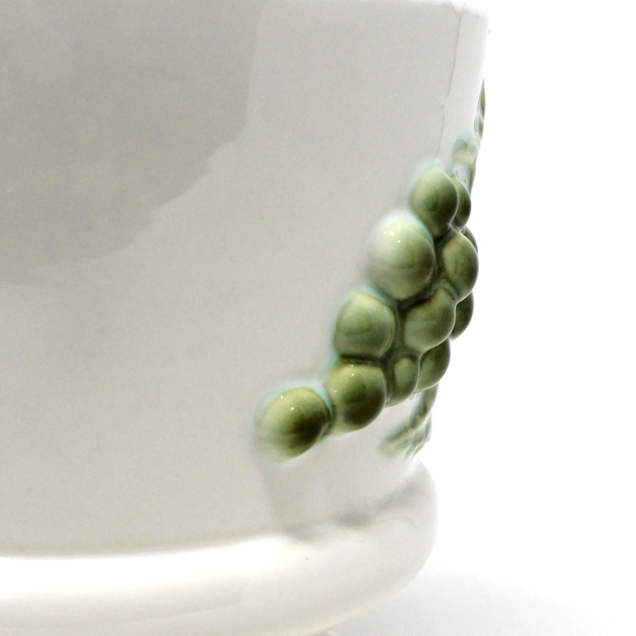 Planter, Hull Pottery, Green Grapes with Handles Cachet Pot, Vintage Ceramic