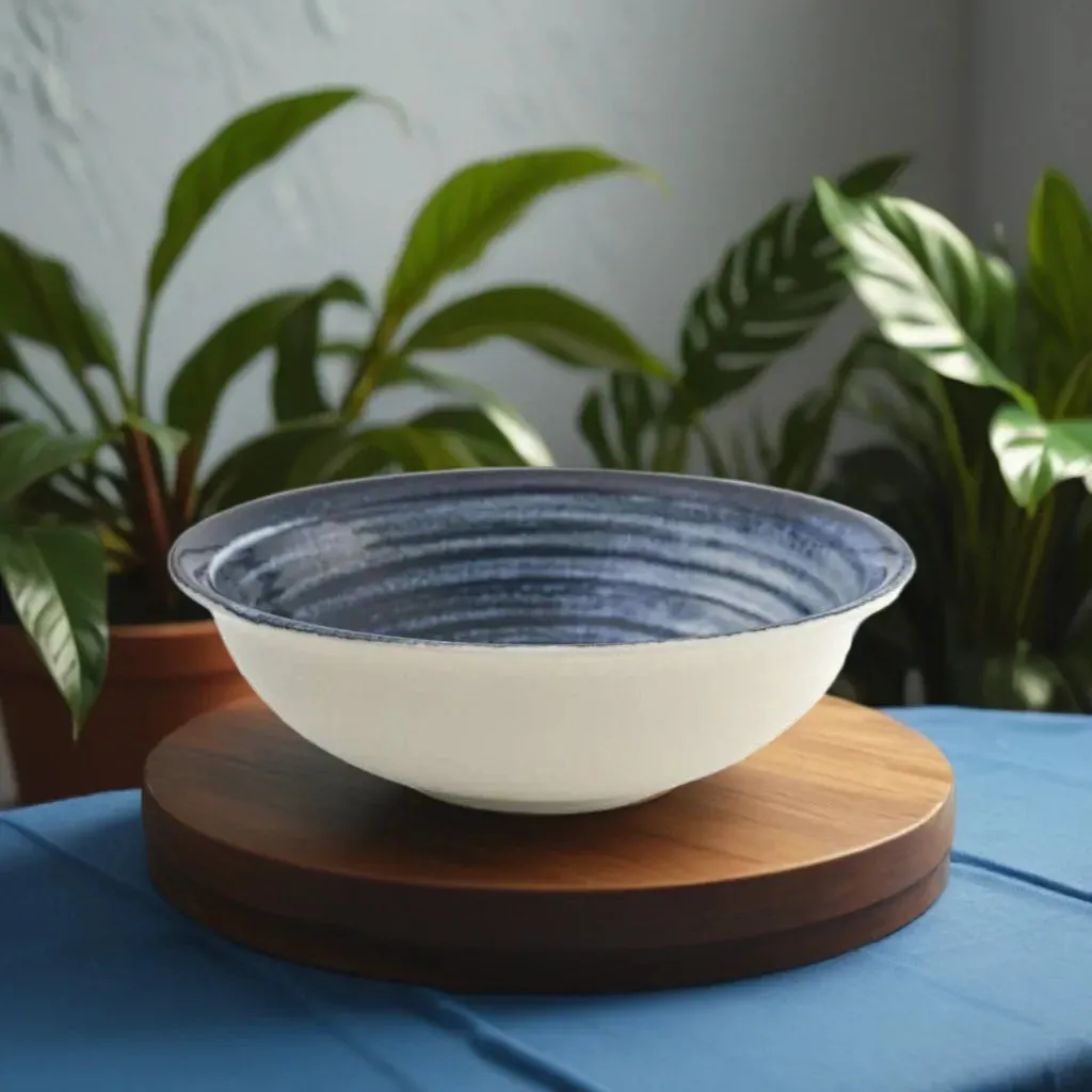 Porcelain Soup - Cereal Bowl Pebble Deep Ocean Blue 17cm