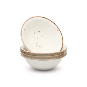 Porcelain Soup-Cereal Bowls Set of 4 Pebble Marble White 18cm