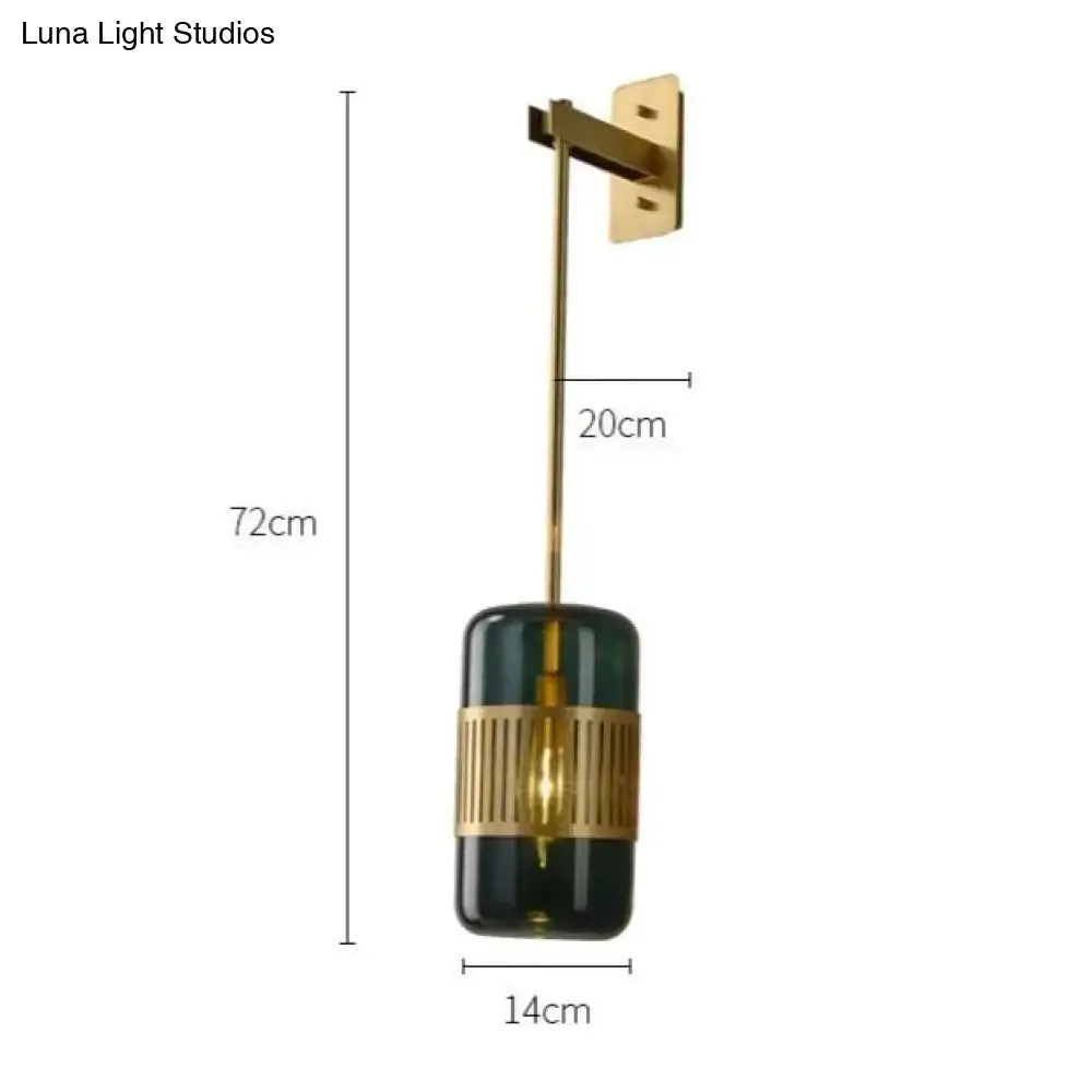 Postmodern Light Luxury Simple Bedroom Bedside Full Copper Wall Lamp