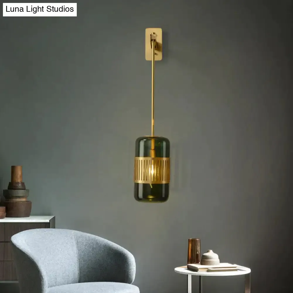 Postmodern Light Luxury Simple Bedroom Bedside Full Copper Wall Lamp