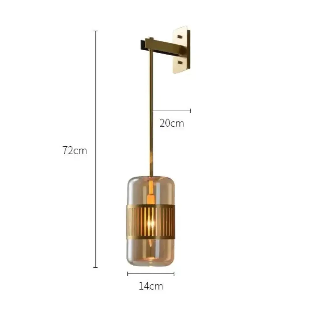 Postmodern Light Luxury Simple Bedroom Bedside Full Copper Wall Lamp