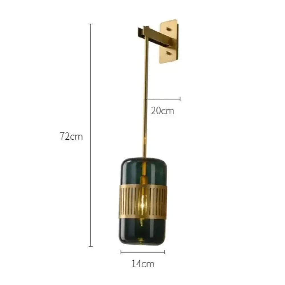 Postmodern Light Luxury Simple Bedroom Bedside Full Copper Wall Lamp