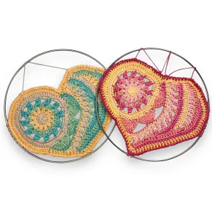 "Two Hearts"  Crochet Mandala Wall Hangings