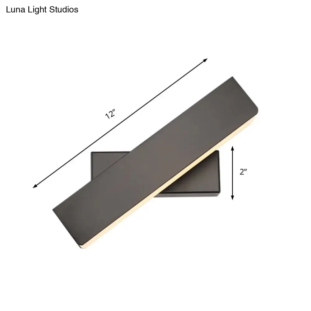 Rotatable Linear LED Wall Sconce Light - Simple Black/White Design - Warm/White Light