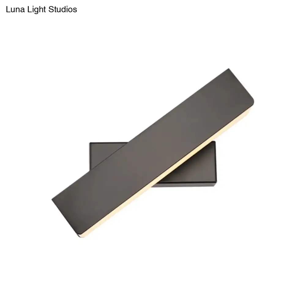 Rotatable Linear LED Wall Sconce Light - Simple Black/White Design - Warm/White Light