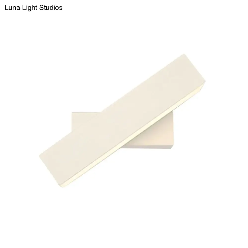 Rotatable Linear LED Wall Sconce Light - Simple Black/White Design - Warm/White Light