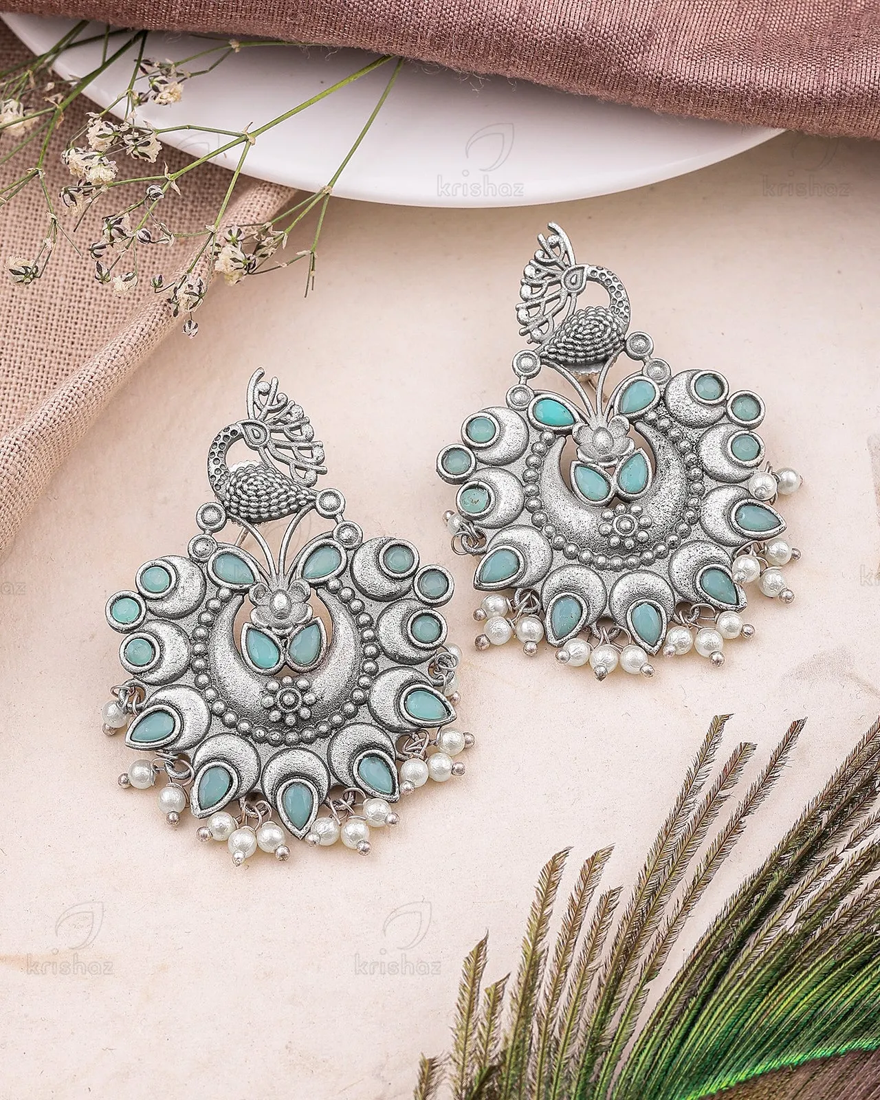 Saavan Peacock Studs