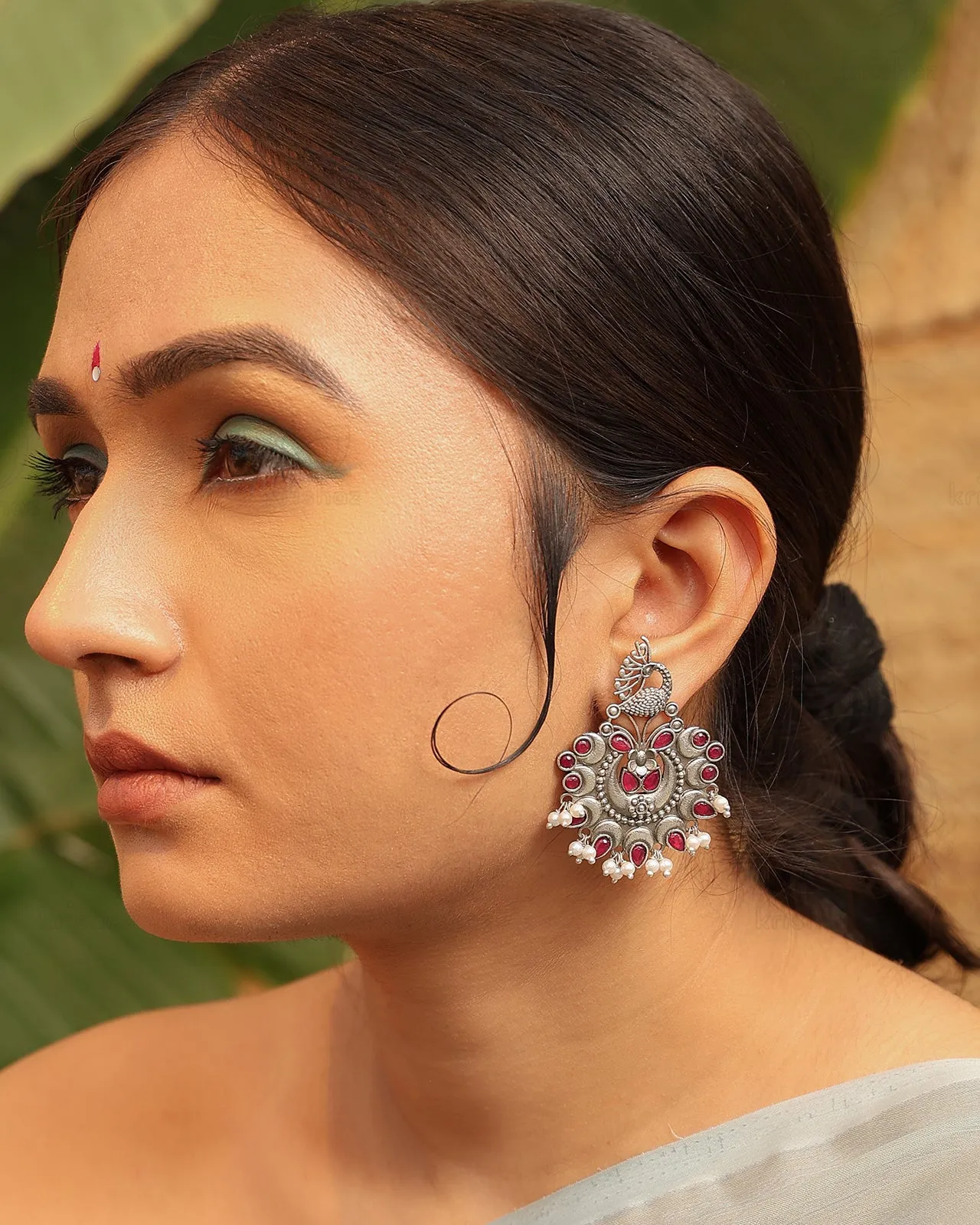 Saavan Peacock Studs