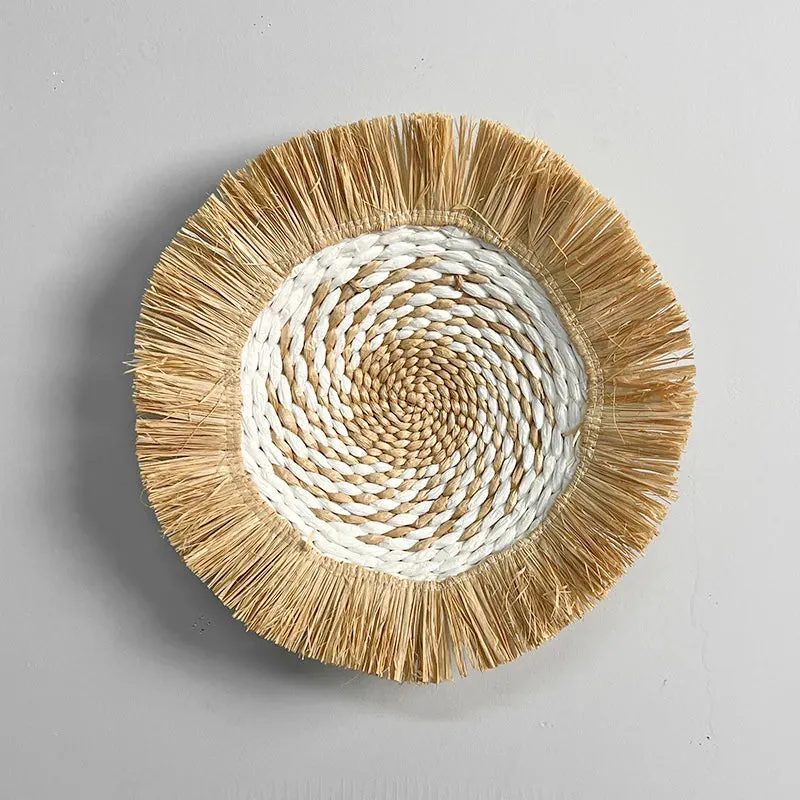 Scandinavian Raffia Straw Woven Wall