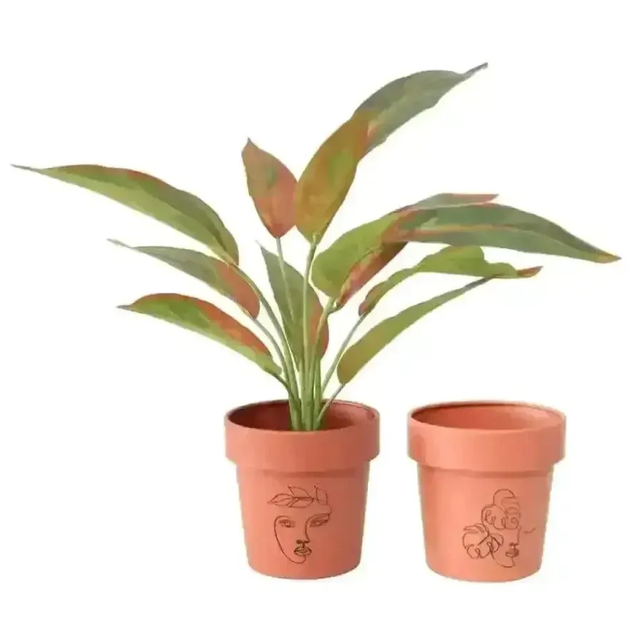 Set of 2 Line-Art planters