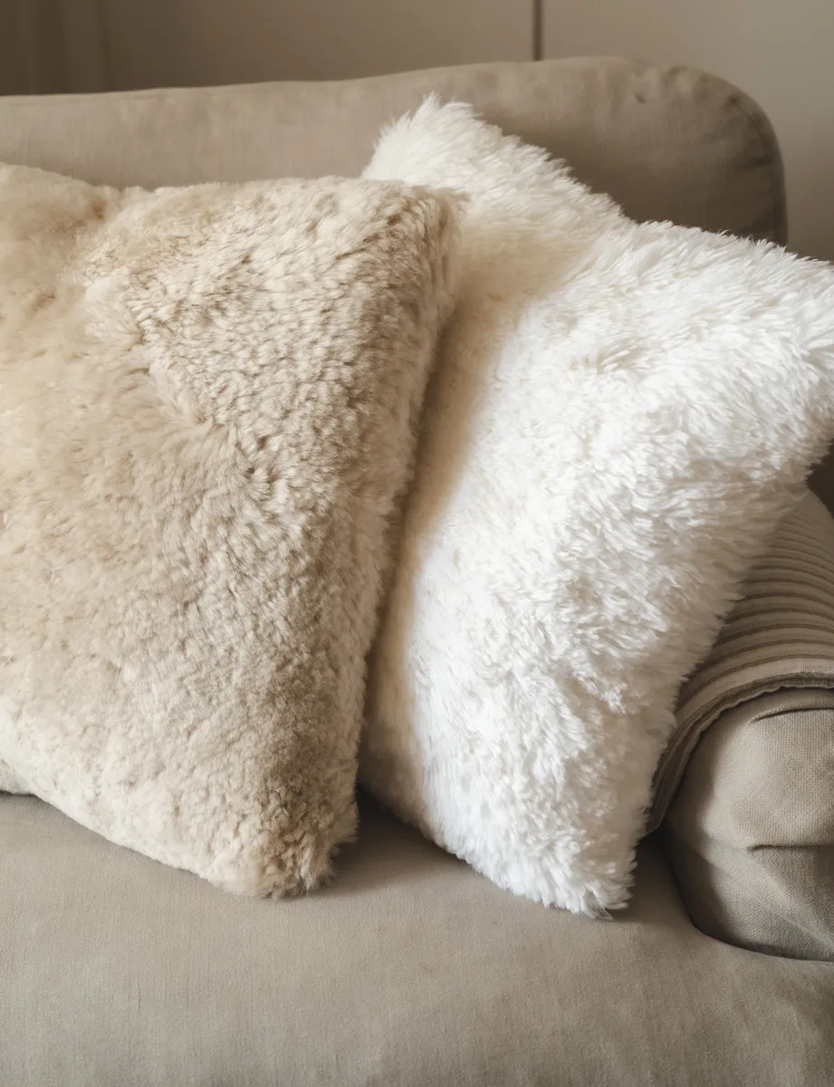 Shearling Cushion - White