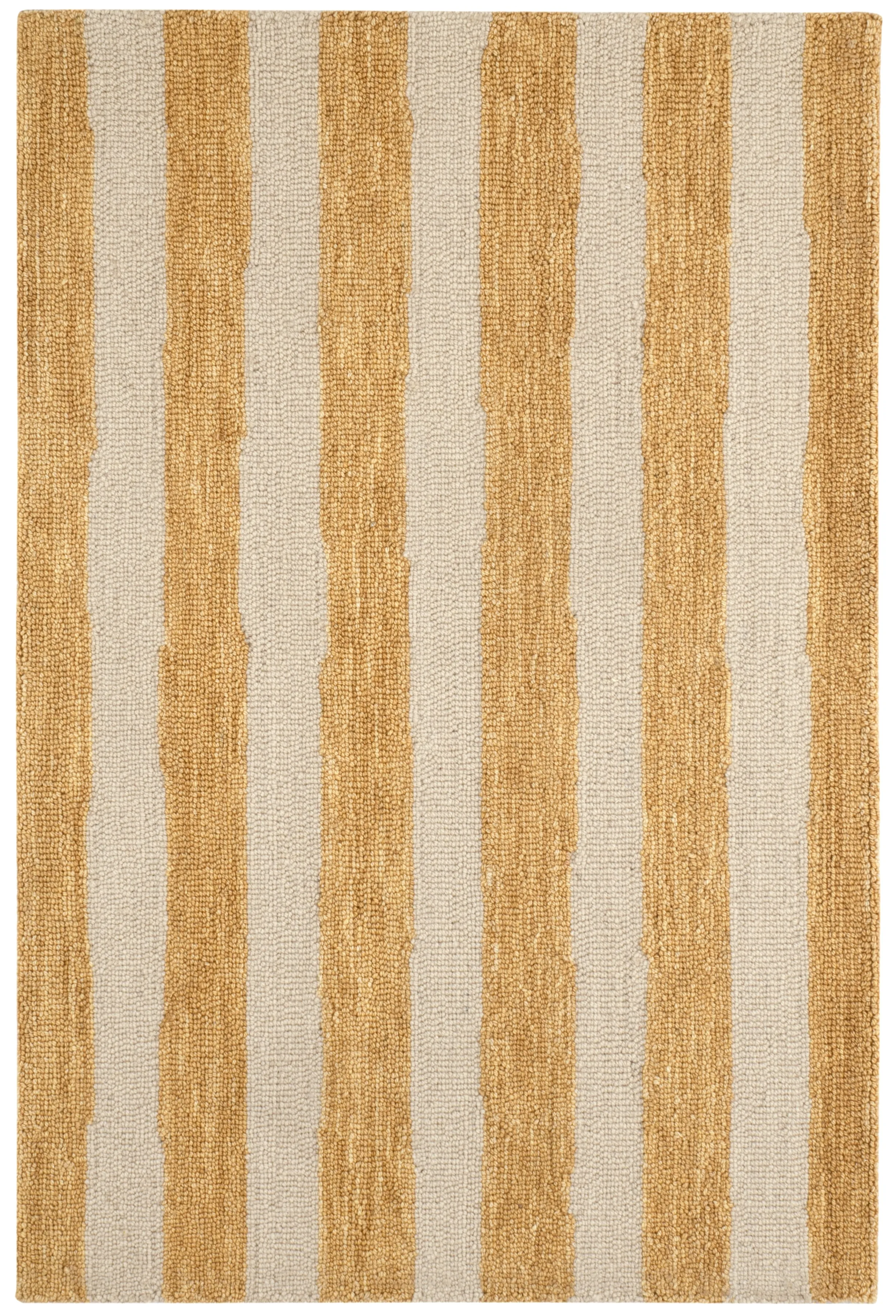 Silas Stripe Gold Hand Micro Hooked Wool Rug