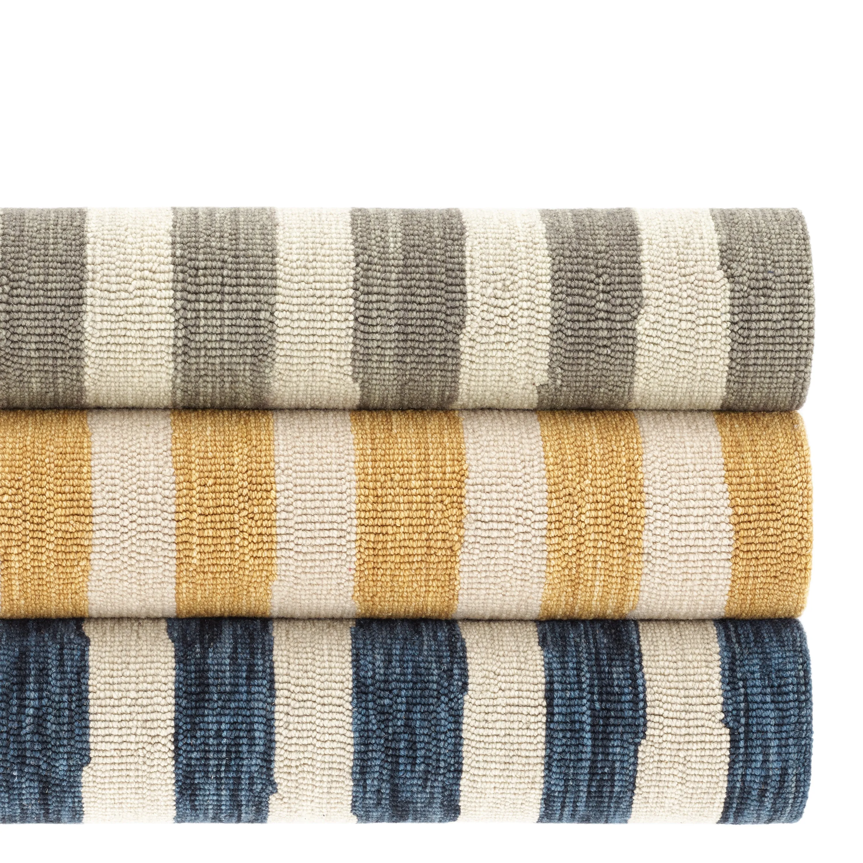 Silas Stripe Gold Hand Micro Hooked Wool Rug