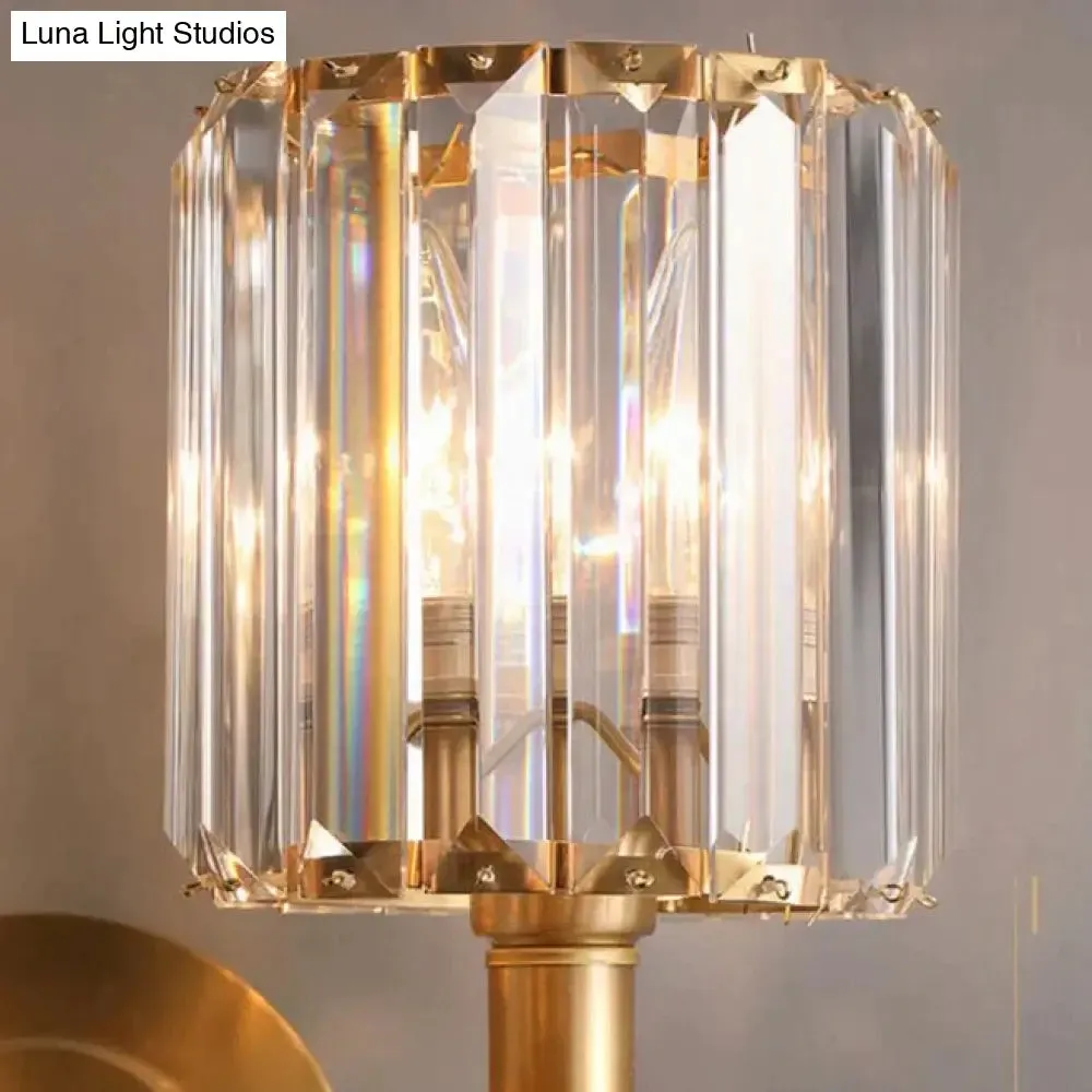 Simple Light Luxury Crystal Bedroom Copper Wall Lamp