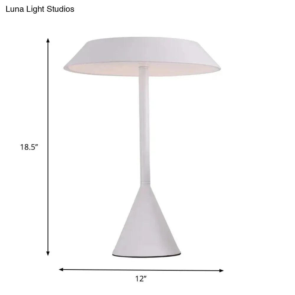 Touch Dimmer Desk Lamp - Conical Frustum Design - Simple Iron - White Reading Book Light