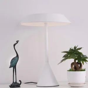 Touch Dimmer Desk Lamp - Conical Frustum Design - Simple Iron - White Reading Book Light