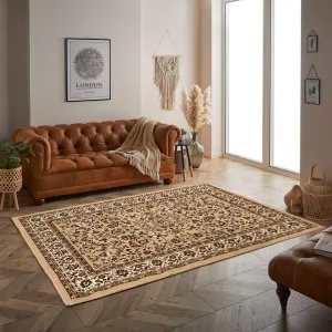 Traditional Style Rug 120 x 170cm Ivory/Coffee