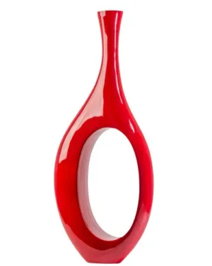 Trombone Vase - Large Red 51"- Home Decor