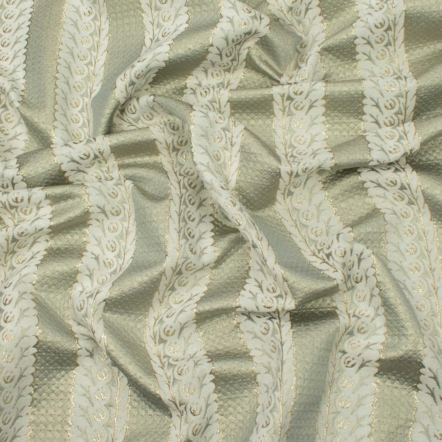 Turkish Curtaining/Upholstery Embroidered Glitter Lace Stripes Jacquard