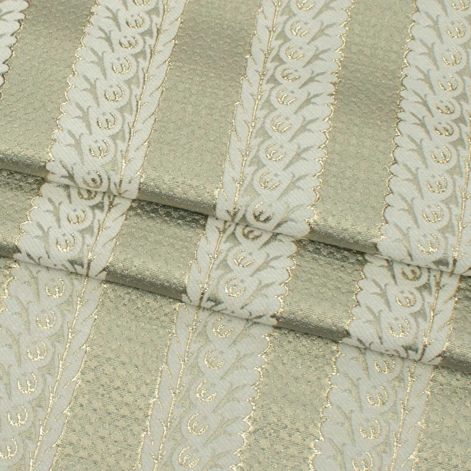 Turkish Curtaining/Upholstery Embroidered Glitter Lace Stripes Jacquard